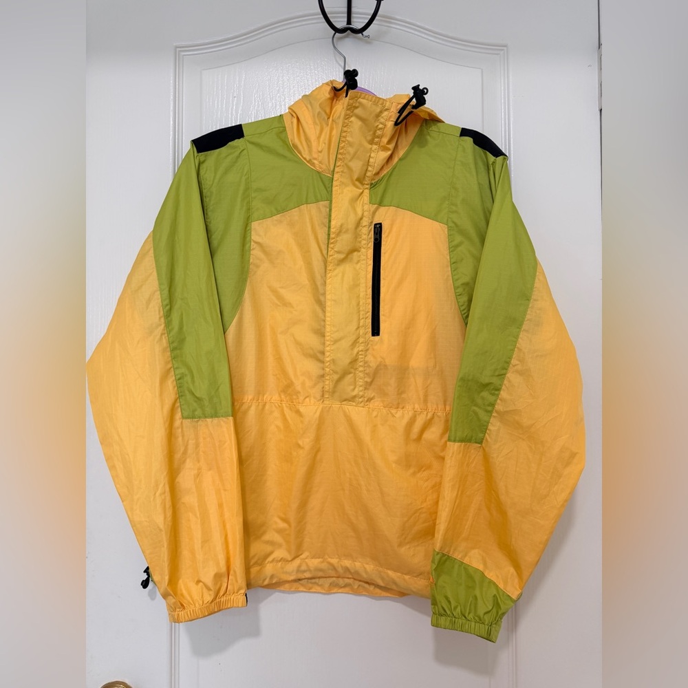 Golite Colorblock Anorak Windbreaker Jacket Yellow Green Pullover Size Medium